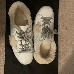 Golden goose fur lined sneakers. Size 38